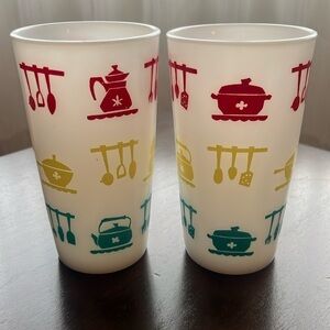 Hazel Atlas Vintage Milk Glass tumblers